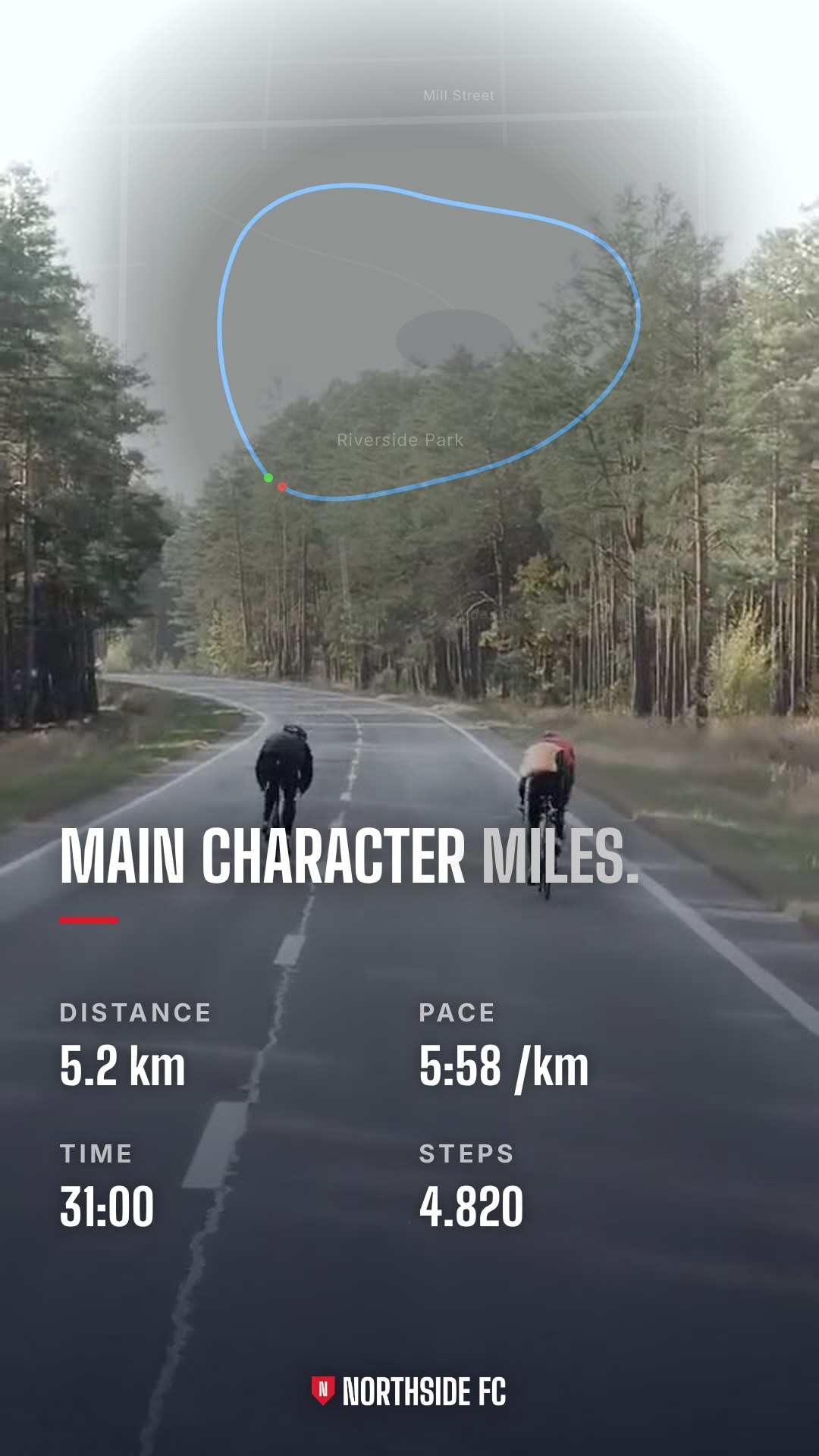 Route on your photo, an image template from the SportIn app